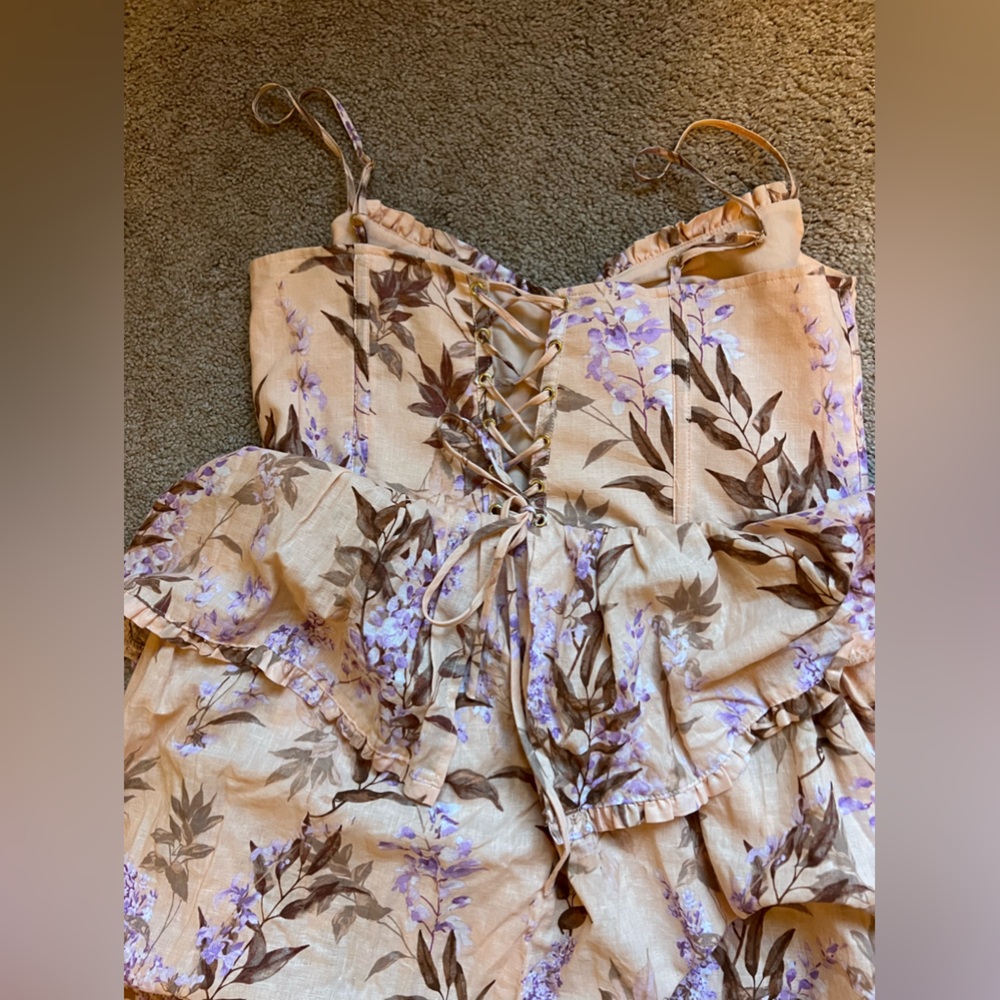 House of Harlow 1960 Floral Tier Corset Dress Size Medium - Picture 6 of 15